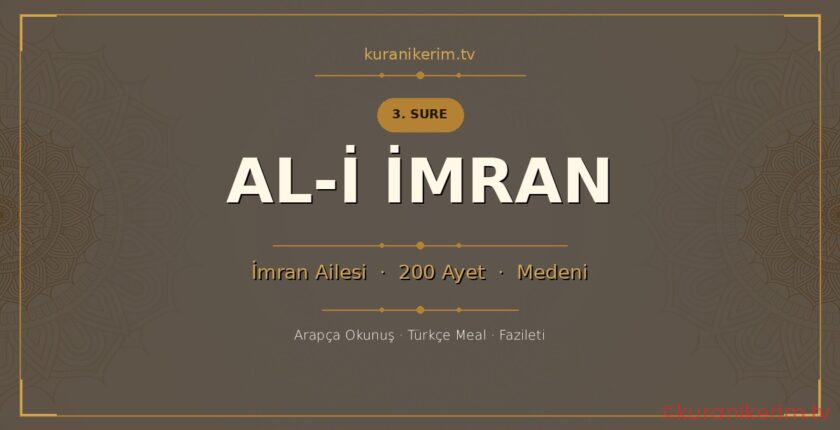 Al-i İmran Suresi Okunuşu, Meali ve Anlamı