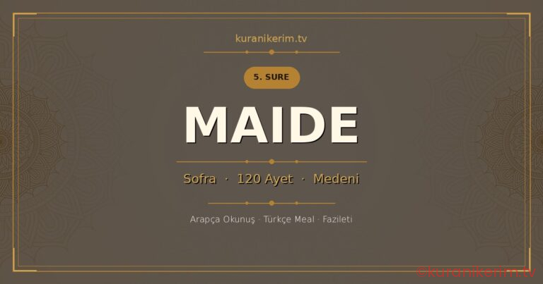Maide Suresi Okunuşu, Meali ve Anlamı