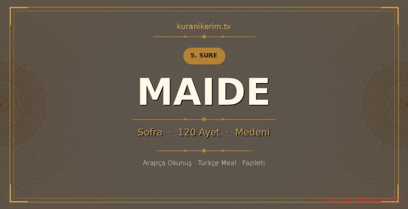Maide Suresi Okunuşu, Meali ve Anlamı