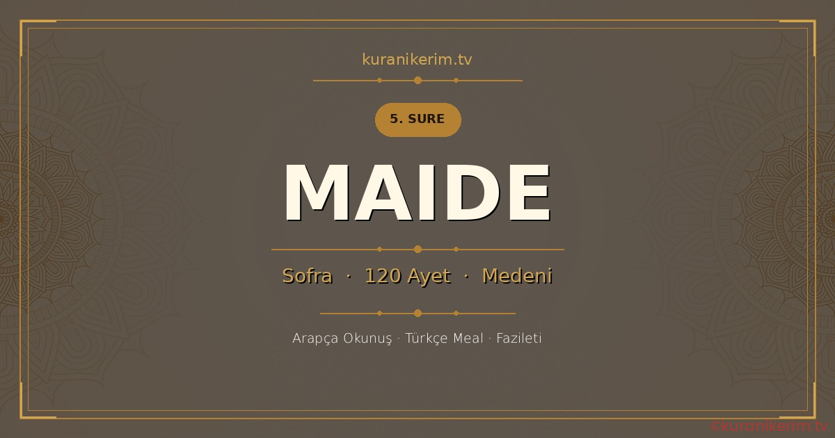 Maide Suresi Okunuşu, Meali ve Anlamı