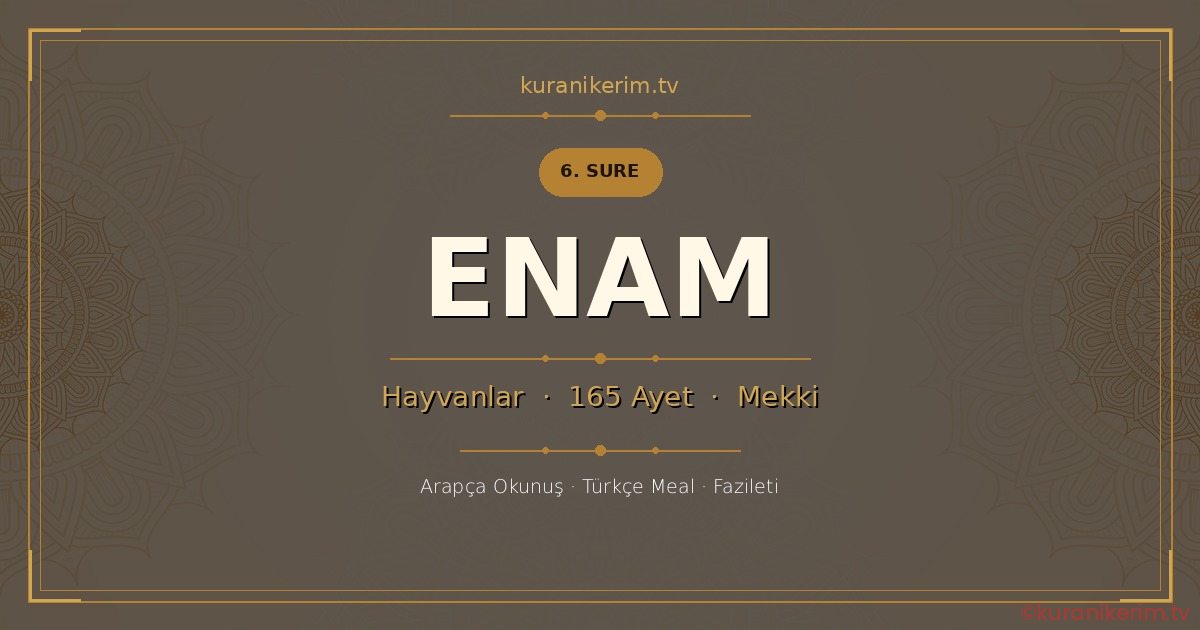 Enam Suresi Okunuşu, Meali ve Anlamı