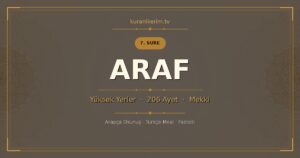 Araf Suresi Okunuşu, Meali ve Anlamı