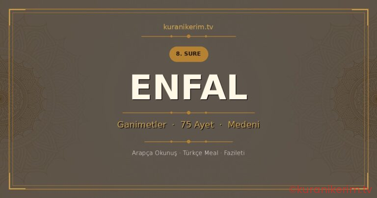 Enfal Suresi Okunuşu, Meali ve Anlamı