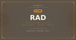 Rad Suresi Okunuşu, Meali ve Anlamı