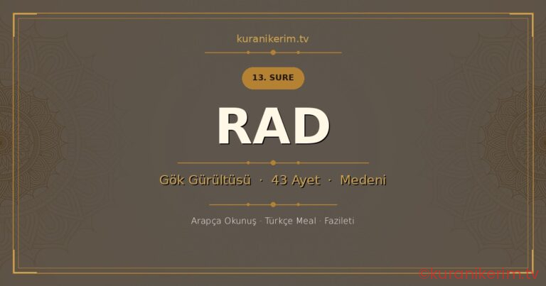 Rad Suresi Okunuşu, Meali ve Anlamı