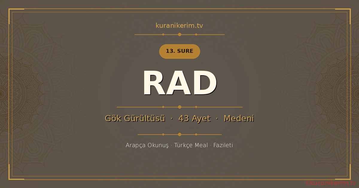Rad Suresi Okunuşu, Meali ve Anlamı