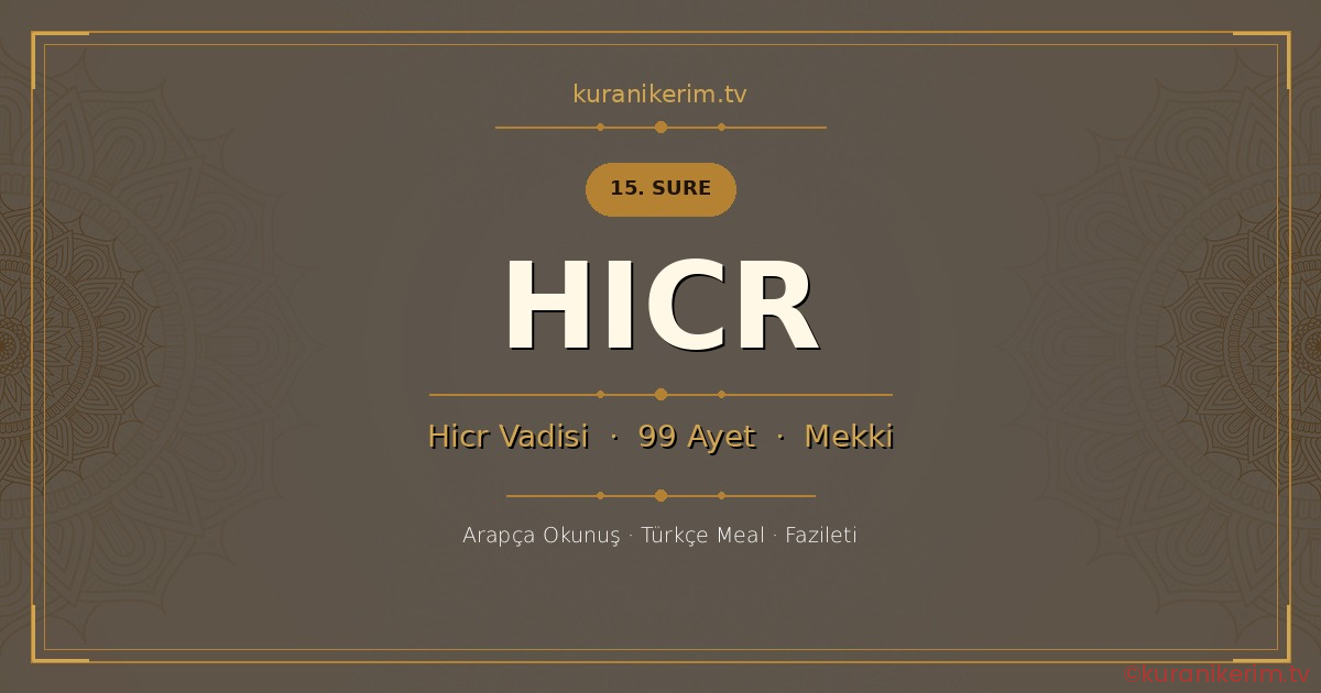 Hicr Suresi Okunuşu, Meali ve Anlamı