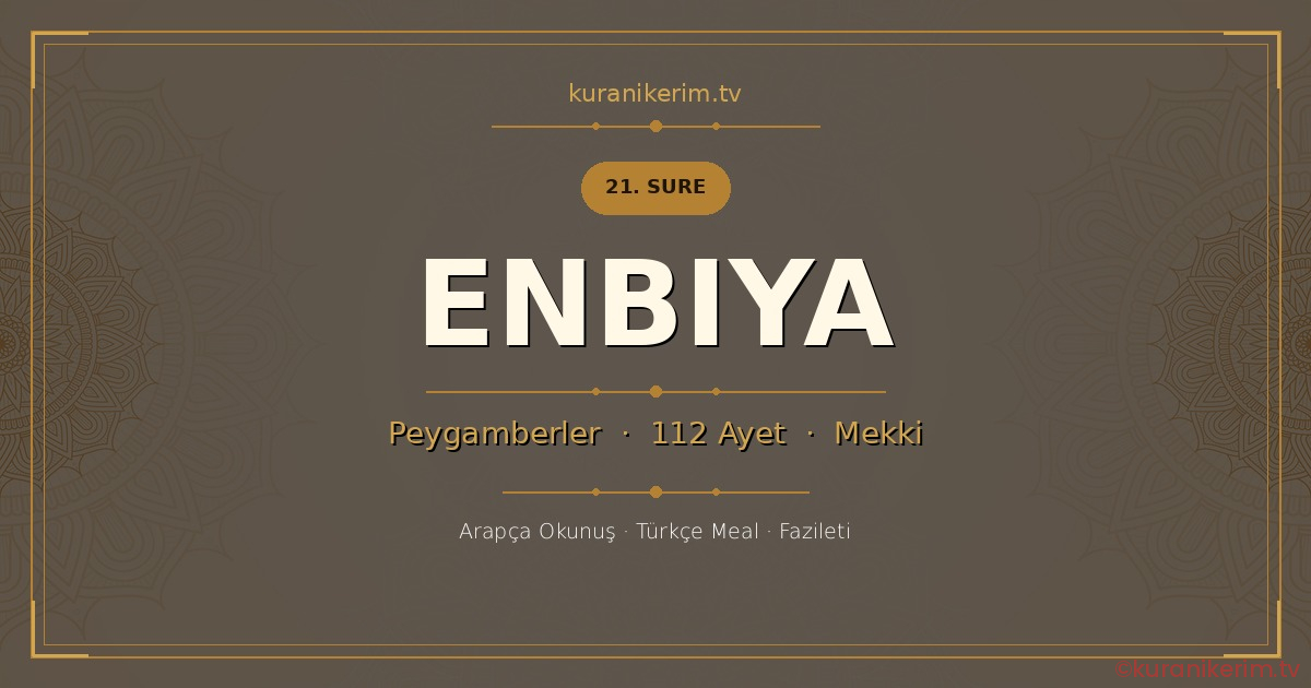 Enbiya Suresi Okunuşu, Meali ve Anlamı