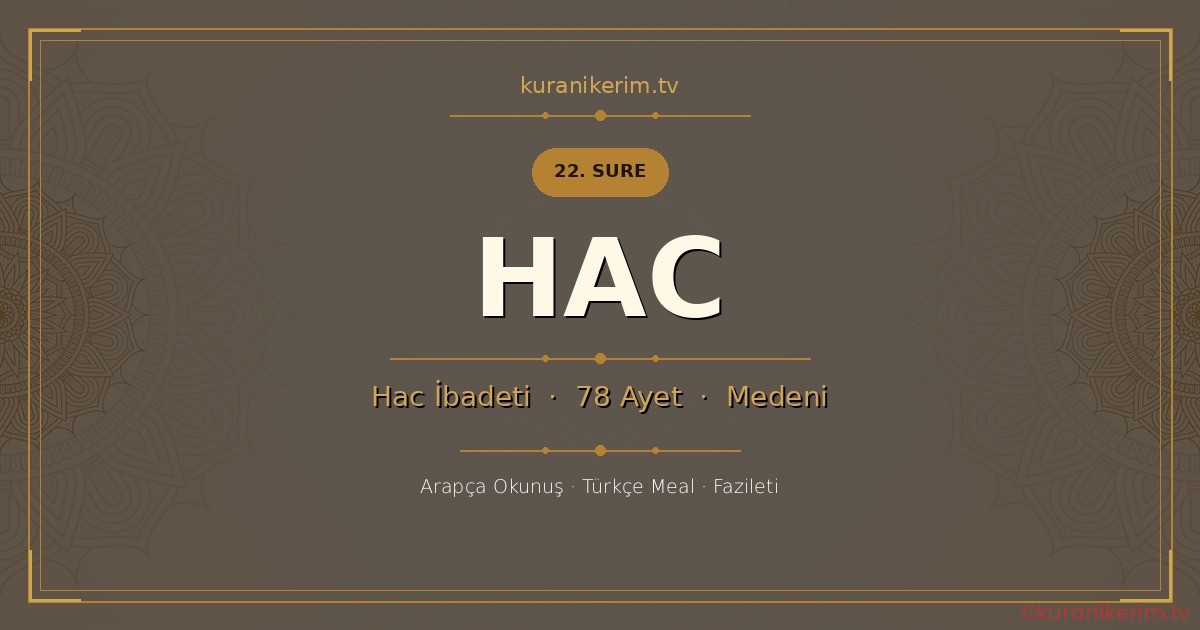 Hac Suresi Okunuşu, Meali ve Anlamı