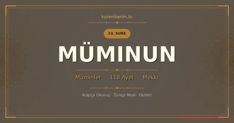 Müminun Suresi Okunuşu, Meali ve Anlamı