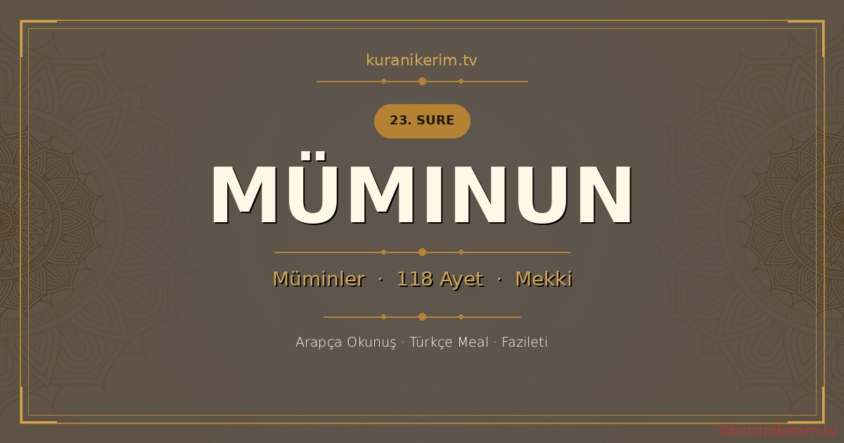Müminun Suresi Okunuşu, Meali ve Anlamı
