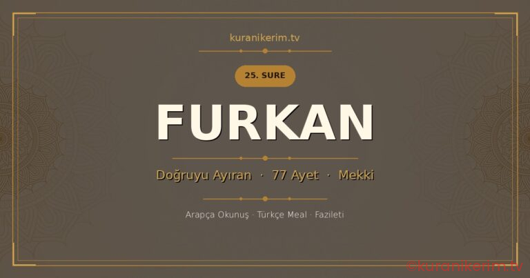 Furkan Suresi Okunuşu, Meali ve Anlamı