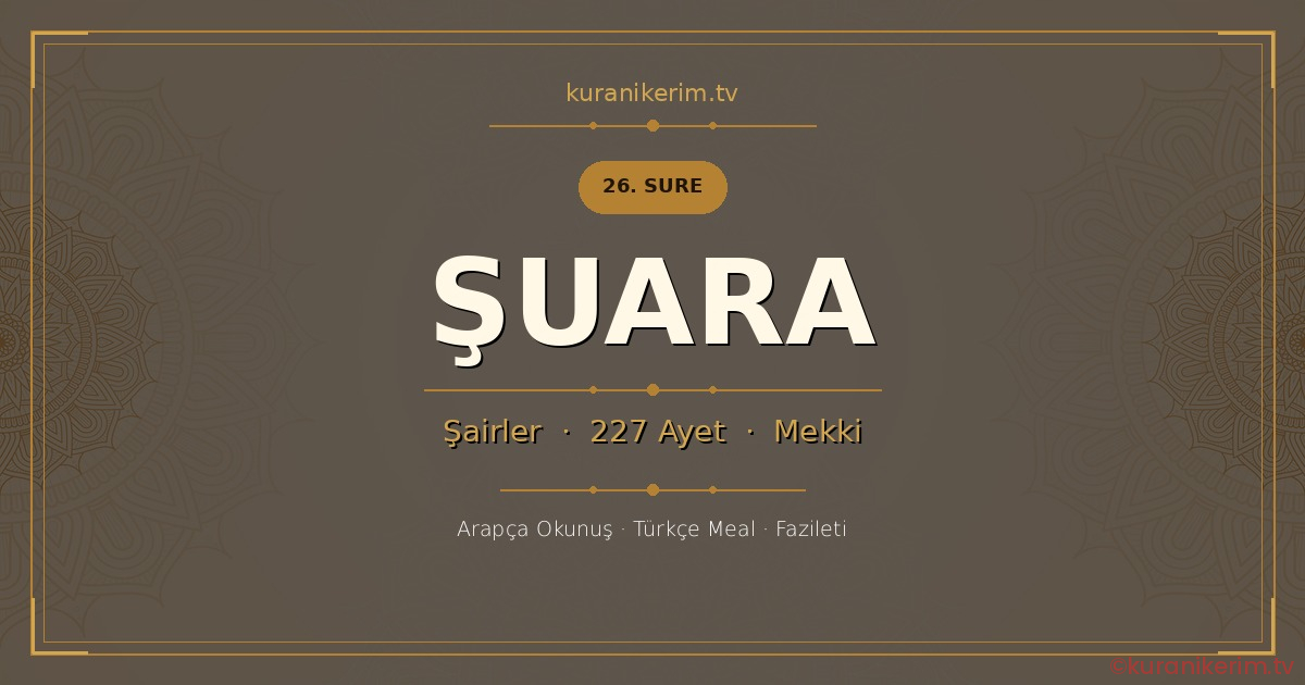 Şuara Suresi Okunuşu, Meali ve Anlamı