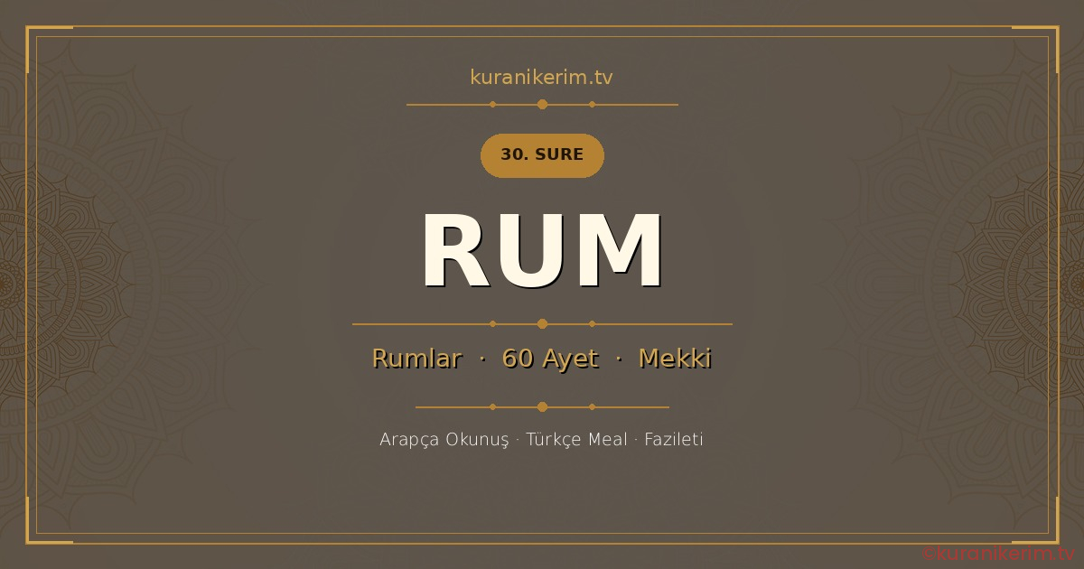 Rum Suresi Okunuşu, Meali ve Anlamı