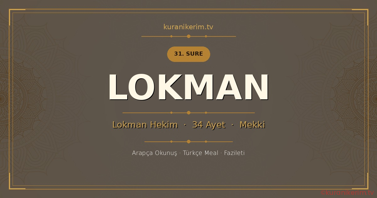 Lokman Suresi Okunuşu, Meali ve Anlamı