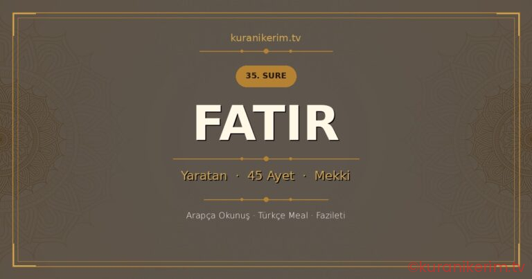 Fatır Suresi Okunuşu, Meali ve Anlamı