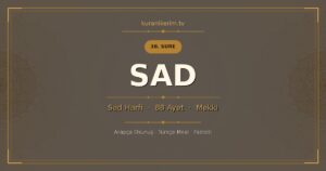 Sad Suresi Okunuşu, Meali ve Anlamı