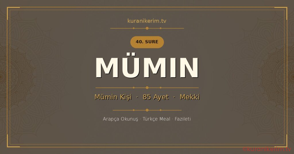 Mümin Suresi Okunuşu, Meali ve Anlamı