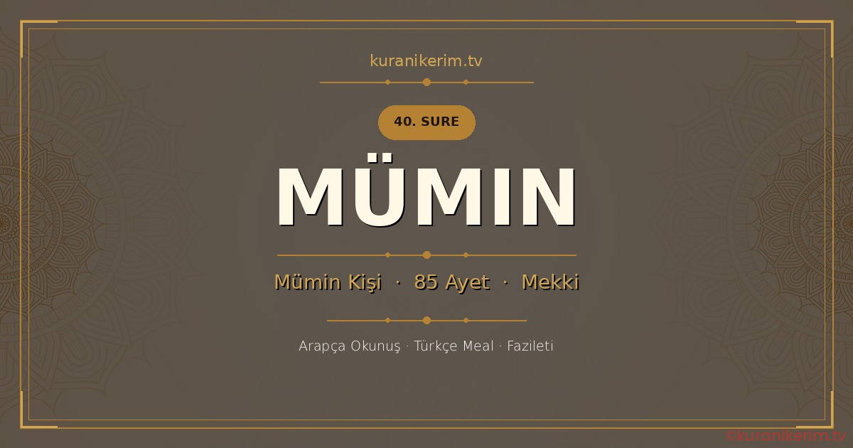Mümin Suresi Okunuşu, Meali ve Anlamı