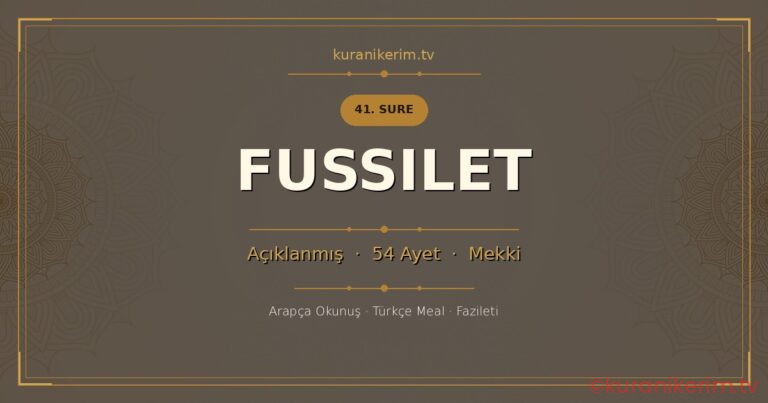 Fussilet Suresi Okunuşu, Meali ve Anlamı