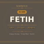 Fetih Suresi Okunuşu, Meali ve Anlamı