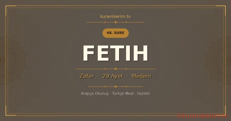 Fetih Suresi Okunuşu, Meali ve Anlamı