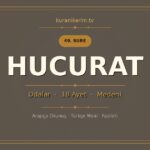 Hucurat Suresi Okunuşu, Meali ve Anlamı