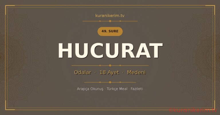Hucurat Suresi Okunuşu, Meali ve Anlamı