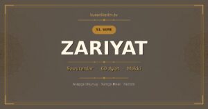 Zariyat Suresi Okunuşu, Meali ve Anlamı