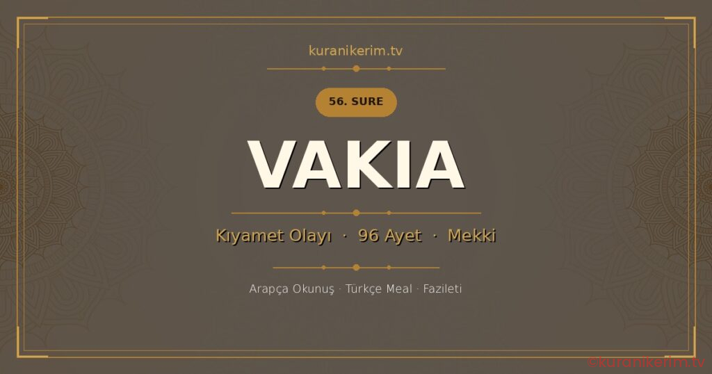 Vakıa Suresi Okunuşu, Meali ve Anlamı