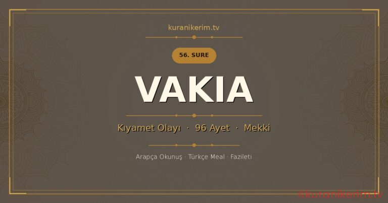 Vakıa Suresi Okunuşu, Meali ve Anlamı