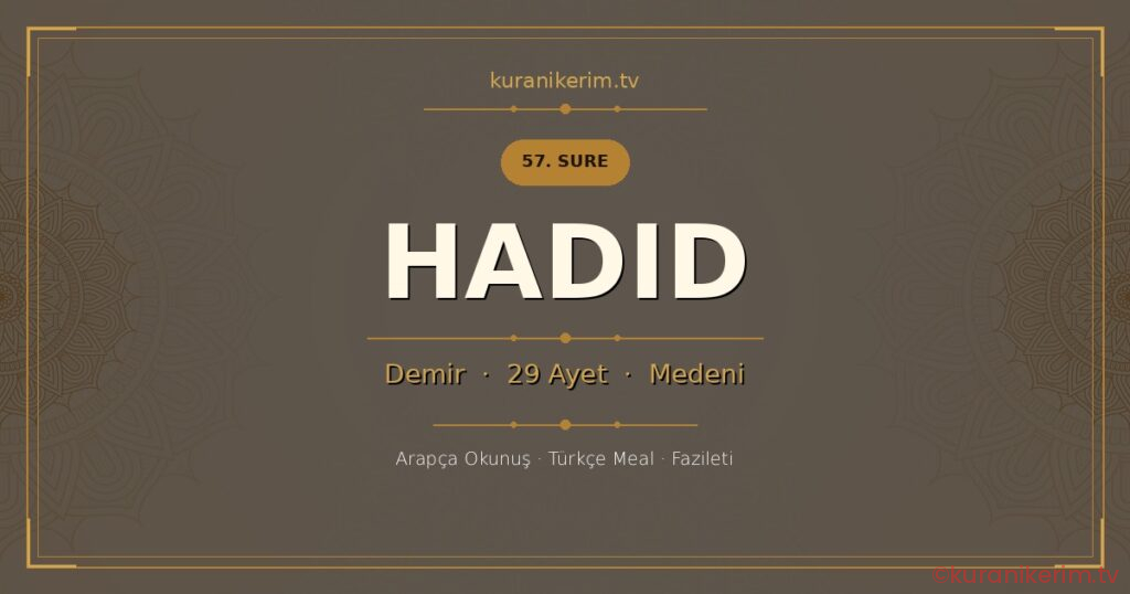Hadid Suresi Okunuşu, Meali ve Anlamı