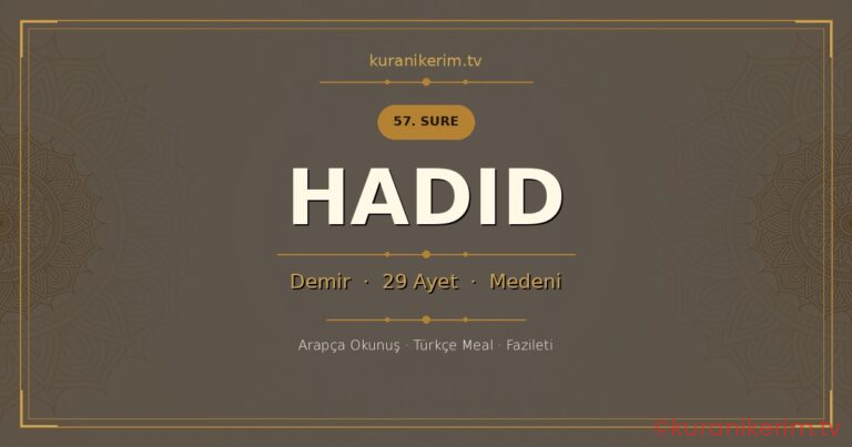 Hadid Suresi Okunuşu, Meali ve Anlamı
