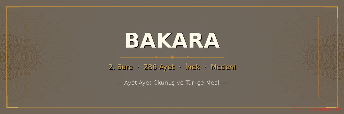 Bakara Suresi okunuşu