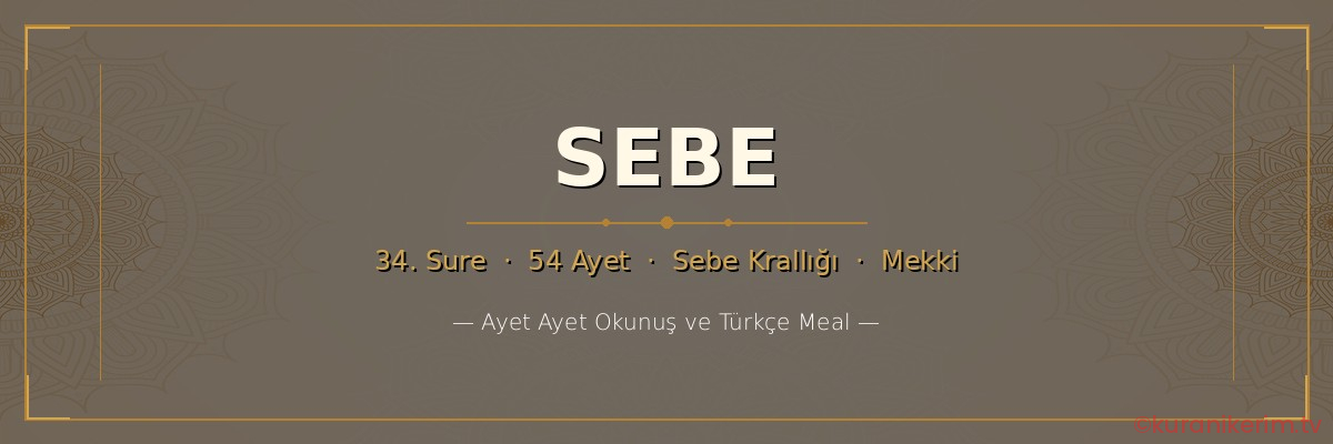 Sebe Suresi okunuşu
